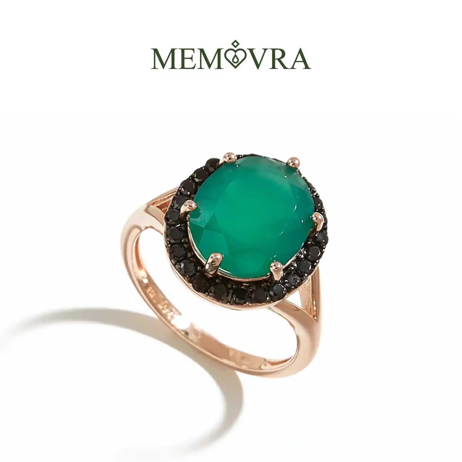 Classic Green Agate Sterling Silver Ring